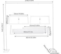 Arche de mariage en métal - Structure de fond carrée - 240 x 240 cm - Fond photo - Support pour plantes - Blanc