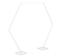Arche de mariage hexagonale - Structure métallique pour fleurs et ballons - Arche de mariage de 232x200 cm - Supporte un poids jusqu'à 8 kg - Trépied pour fond de décor - Blanc