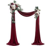 Arche de Mariage, Rideaux en Arc de Fleurs Swag, 2 pièces, décor d'arrière-Plan réception cérémonie