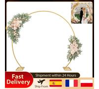 Arche de mariage ronde amovible en métal, support de toile de fond, guirlande florale, cadre de fête, décoration pour jardin, anniversaire, baby shower, événements de Noël 2 x 1.8m