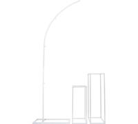 Arche de mariage - Support arrière - Hauteur 200 cm - Tube d'acier - 2 supports pour fleurs 27×27×80 cm - Charge maximale 10 kg par support - Peinture haute température - Blanc