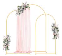 Arche de mariage VEVOR, lot de 3, supports de fond de 2,4/2,2/2 m, arche en métal doré en forme de ballon pour les mariages, les anniversaires, les remises de diplômes, les fêtes et la décoration de c