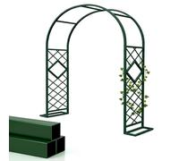 Arche Décorative pour Jardin avec Treillis Losange, Arceau De Jardin en Acier Tube Carré, Arceau à Rosiers Plante Grimpante, Stable Et Durable pour Extérieur Cour Mariage(Green,W200*H230cm)