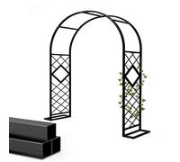 Arche Décorative pour Jardin avec Treillis Losange, Arceau De Jardin en Acier Tube Carré, Arceau à Rosiers Plante Grimpante, Stable Et Durable pour Extérieur Cour Mariage(Black,W220*H230cm)