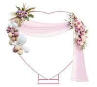 Arche en métal pour ballons, forme de cœur, dimensions 6,6/7,2 pieds, couleurs or/blanc/rose