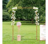 Arche fleurie rectangulaire - Arche de mariage en métal - Dimensions 2 m x 1,5 m - Taille L - Support arrière - Jaune