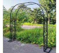 Arche Jardin pour Grimpantes, Arceau à Rosier Grande, Large 140cm 180cm 220cm 260cm 300cm 340cm pergola en Metal, Robuste Arche de Mariage Acier(Black,260cmx230cm)