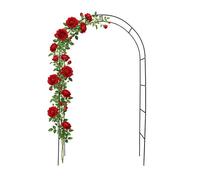 Arche métallique Relaxdays, réglable, H: 195-240 cm, L: 140-190 cm, pour plantes grimpantes, noir