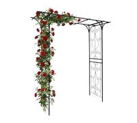 Arche pour rosiers Relaxdays, en métal, H x L x P: 206 x 204 x 52 cm, pour Plantes grimpantes, Noire