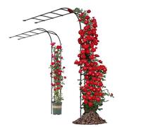 Arche Rosier Exterieur Pergola Jardin Métal Support Plante Grimpante Tonnelle Demi-latérale Treillis 60x240cm 200x240cm 270x240cm Facile À Assembler Décoration Entrée(W:180cm*H:240cm)