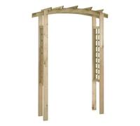 Arche treillis en bois de pin 150 x 60 x 210 cm pour jardin | Bois de pin massif imprégné vert finition rustique pour rampic, terrasse, balcon, allée, assemblage