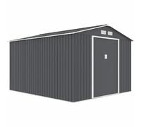 Generique Abri de jardin en métal URANUS 8,84 m² 277×319×202 cm kit d'ancrage inclus 2 portes gris
