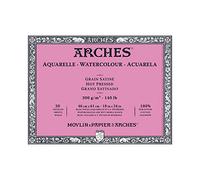 Arches 795076 Bloc Aquarelle Grain Satin Natur Blanc 300G 46X61CM 20P, Bois, 61 x 46 x 1 cm
