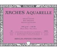 Arches Bloc 20 Feuilles 23x31 300g Grain Satiné Blanc Natur