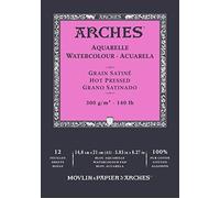 Arches - Bloc Enc 14,8 x 21 12H Aquarelle 100% Satin 300g Blanc Nat (A1795095)