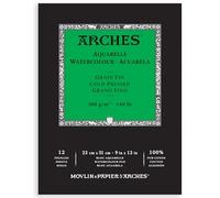 Arches- Bloc Enc 23 x 31 12 H Aquarelle 100% Fin 300 g Nat, A1795092, Blanc Naturel
