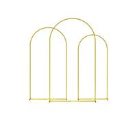 Arches décoratives - lot de 3 arches de mariage - arches de ballon - dim. 120L x 40l x 220H cm - métal doré