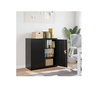 vidaXL Classeur noir 90x40x90 cm acier, armoire à dossiers, armoire de rangement, armoire de bureau, armoire de classement, unité de rangement
