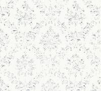 Architects Paper papier peint baroque Metallic Silk papier peint avec ornements papier peint textile blanc argenté 10,05 m x 0,53 m