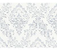 Architects Paper papier peint baroque Metallic Silk papier peint avec ornements papier peint textile argenté blanc 10,05 m x 0,53 m