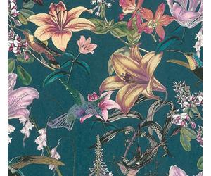 Architects Paper papier peint fleuri Jungle Chic papier peint oiseau intissé bleu jaune vert rouge noir 10,05 m x 0,53 m