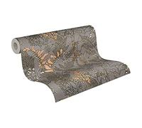 Architects Paper Papier Peints Fleuris Floral Impression intissé - 10,05m x 0,53m - Gris Beige Jaune Fabriqué en Allemagne 377519 37751-9