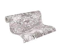 Architects Paper Papier Peints Jungle Floral Impression intissé - 10,05m x 0,53m - Crème Brun Blanc Fabriqué en Allemagne 377565 37756-5