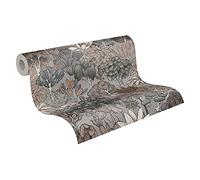 Architects Paper Papier Peints Jungle Floral Impression intissé - 10,05m x 0,53m - Gris Beige Orange Fabriqué en Allemagne 377574 37757-4