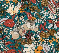 Architects Paper Papier Peints Jungle Floral Impression intissé - 10,05m x 0,53m - Multicolore Jaune Bleu Fabriqué en Allemagne 377562 37756-2