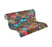 Architects Paper Papier Peints Jungle Floral Impression intissé - 10,05m x 0,53m - Rouge Bleu Jaune Fabriqué en Allemagne 377563 37756-3