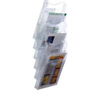 Archives 2000 archiplay Présentoir mural 6 cases din a4 vertical 190x235x685 mm verre clair