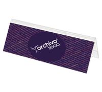 Archivo 2000 Porte nom chevalet de table double face - 21 x 8 cm - Transparent
