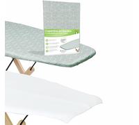 ARCOL Housse pour Planche à Repasser Foppapedretti, Housse de Rechange élastique, fabriquée en Italie, 100% Coton (Housse + Molleton, Vert, Moderne)