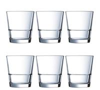Arcoroc Stack Up Boîte de 6 verres bas en verre 32 cl Sodo Passe au micro-ondes Passe au réfrigérateur Recyclable