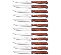 Arcos 100400-DUN14 Series Latina-Box Couteau à steak Lame en acier inoxydable Nitrum 105 mm Poignée Paquet Bois Marron (12 pièces) et Plastique