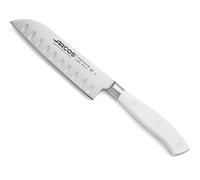 Arcos 233224 Couteau Santoku Alvéolé, Acier Inoxydable, Blanc, 14 cm