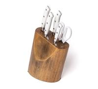 ARCOS 235024 1 Pcs. Set de cuisine 4 pcs. Série Riviera Blanc + Ciseaux + Bloc de bois