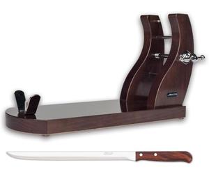 Arcos Accessories - Pack Support Jambon + Couteaux à Jambon + Couvre Jambon - Couleur Brun