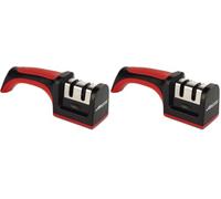 ARCOS Aiguiseur Professionnel avec Poignée Ergonomique pour Couteaux. Rouleaux en Céramique et Carbone. Rouge/Noir (Lot de 2)