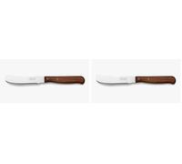 Arcos Couteau à Beurre, Lame Dentelée Acier Inoxydable NITRUM 9 cm, Manche Bois Comprimé, Rivets Acier Inoxydable, Série Latina (Lot de 2)