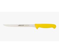 Arcos Couteau à Fileter 200 mm Lame Acier Inoxydable Nitrum. Manche Ergonomique Polypropylène. Série 2900. Jaune. Pour Viande et Poisson