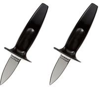 ARCOS Couteau à Huîtres en Acier Inoxydable 60mm - Manche Ergonomique Polypropylène Noir - Précision et Sécurité pour Cuisine Professionnelle - Design Élégant et Léger (Lot de 2)