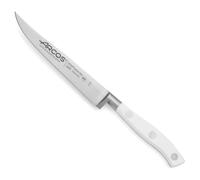 Arcos Couteau à Steak Forgé en Acier Inoxydable Nitrum avec Lame Fine de 130 mm - Poignée Ergonomique en Polyoxyméthylène POM, 140 g - Blanc, Série Riviera Blanc