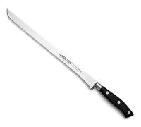 Arcos Couteau à Trancher en Acier Nitrum avec Lame de 300 mm - Poignée Ergonomique en Polyoxyméthylène POM, Idéal pour Jambon - Noir, Série Riviera