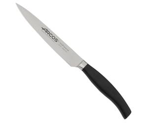 Arcos Couteau àLégumes Forgé de 5 Pouces en Acier Avec lame 130Mm, Couteau Professionnel pour Éplucher les Fruits et Légumes, Poignée Ergonomique en Polyoxyméthylène Pom, Série Clara, Couleur Noire,