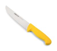 Arcos Couteau de Boucher en Acier Inoxydable Nitrum. Lame 210 mm. Couteau de Cuisine Professionnel pour Viande. Poisson et Légumes. Manche Ergonomique en Polyoxyméthylène. Série 2900. Couleur Jaune