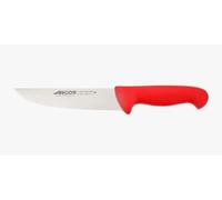 Arcos Couteau de Boucher en Acier Nitrum - Couteau à Steak avec Poignée en Polypropylène, Système d'Identification de Couleur pour Utilisation Prolongée - Rouge, Série 2900