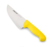 Arcos Couteau de Boucher - Lame Acier Inoxydable Nitrum 17 cm - Pour Découpe Viande - Manche Polypropylène Jaune - Série 2900