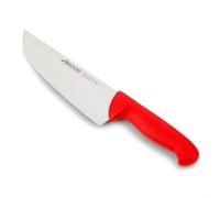 Arcos Couteau de Boucher Large, Acier Inoxydable NITRUM 200 mm, Coupe Précise et Durable, Manche Polypropylène Rouge, Série 2900, Idéal pour Viande