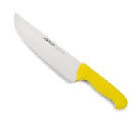 Arcos Couteau de Boucher Large Acier Inoxydable NITRUM 25 cm, Pour Viande, Manche Polypropylène Jaune, Série 2900